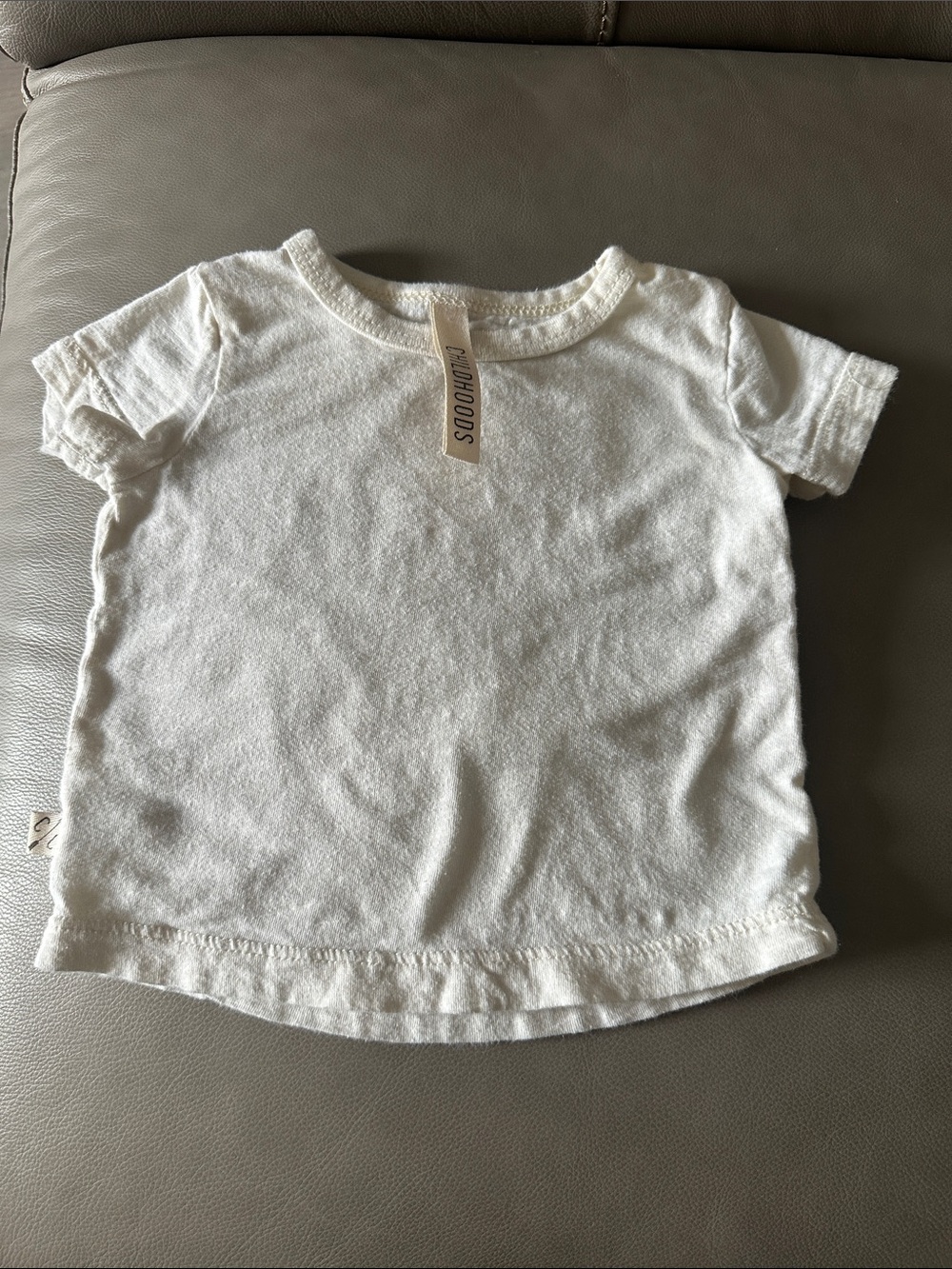 Kids Cream Short-Sleeve Terry Tee by Mingooods